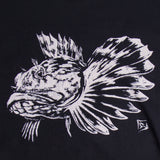 Mens Leighton Blackwell's Cabezon Tee Front Print- Black