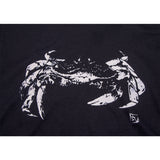 Mens Crab Tee Back Print- Black