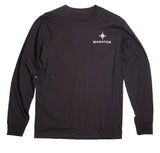 Mens Long Sleeve Crab Tee Back Print- Black