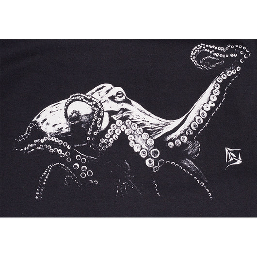 Mens Long Sleeve Octopus Tee - Black