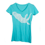 Ladies Sea Otter V Neck - Tahitian Blue