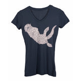 Ladies Sea Otter V Neck - Indigo