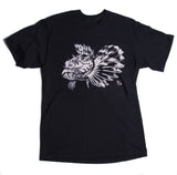 Mens Leighton Blackwell's Cabezon Tee Front Print- Black