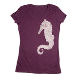 Ladies Seahorse V Neck - Plum