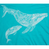 Ladies Humpback and Calf V Neck - Tahitian Blue