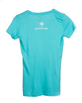 Ladies Humpback and Calf V Neck - Tahitian Blue