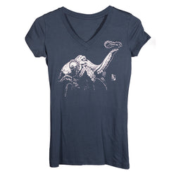 Ladies Octopus V Neck - Indigo