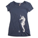 Sale! Ladies Sea Unicorn Tee -indigo