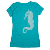 Ladies Seahorse V Neck - Tahitian Blue