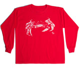 Youth Crab Long Sleeve Tee Shirt - Red